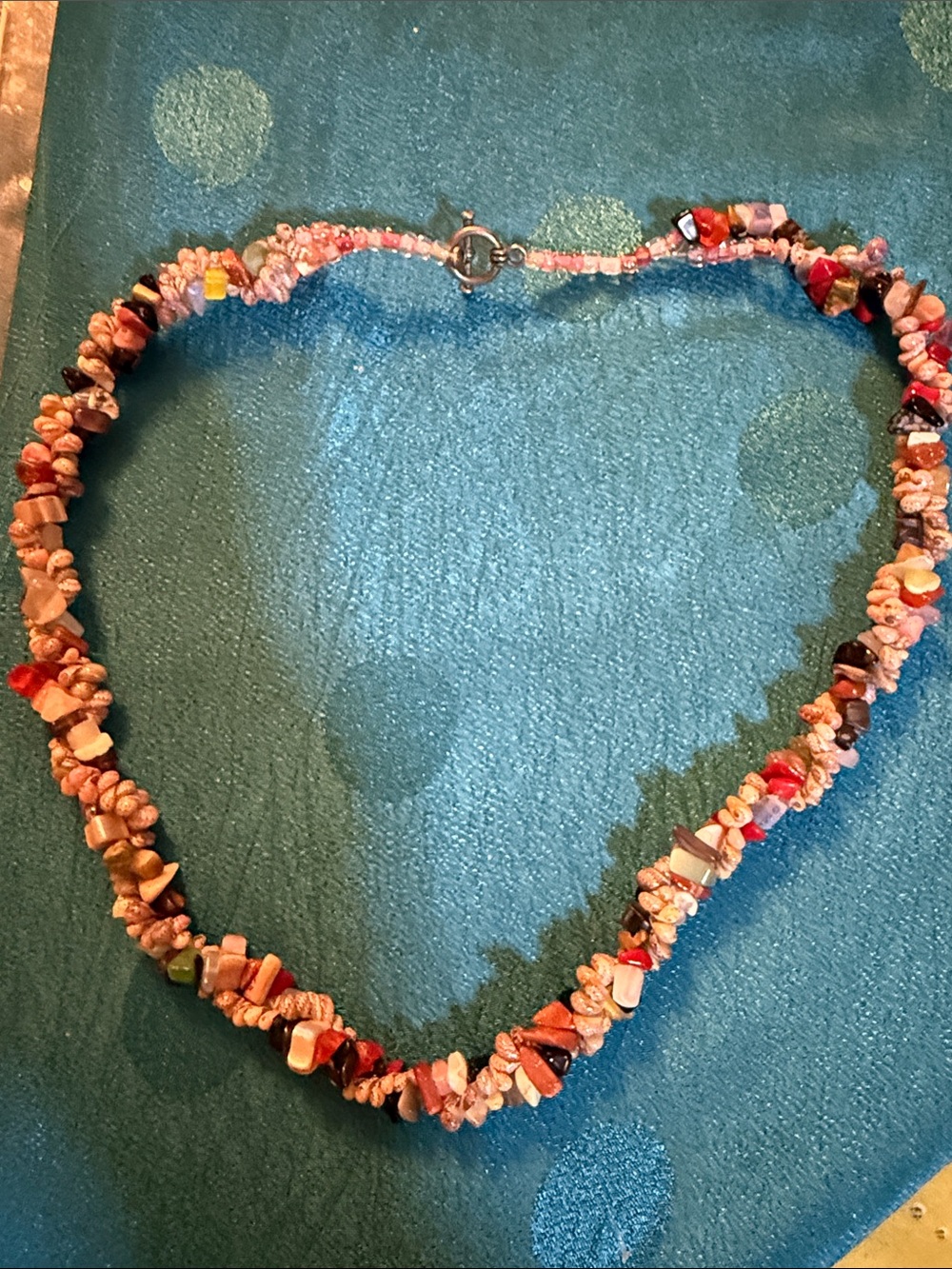 Handcrafted Pink Multistone Beaded Necklace